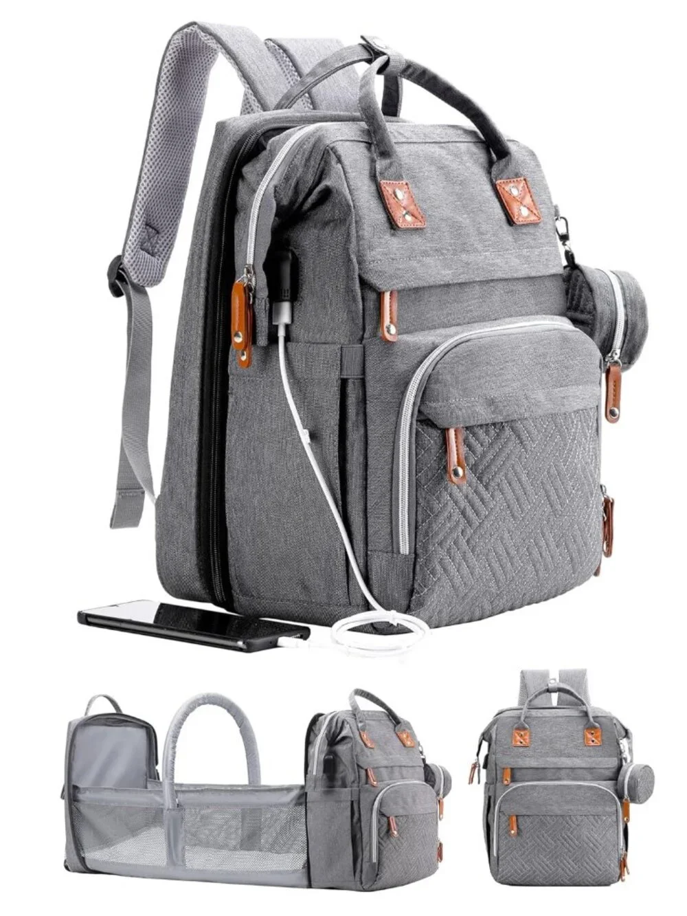 Diaper Bag Backpack with Changing Station, Large Diaper Bag, Baby Bag, Multifunc